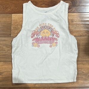 Hollister Green Graphic Crop Tank Top